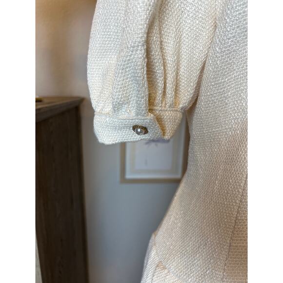 Shein | Cream Fit and Flare Double Breasted Button Front Dress | 6 - Picture 10 of 13